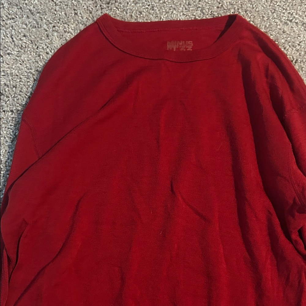 Red Long Sleeve Shirt- Wool Minus 33
